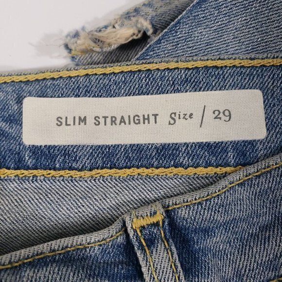 Pilcro and the Letterpress Slim Straight Size 29 Velvet Tie Raw Hem Ankle Jeans - Picture 4 of 7